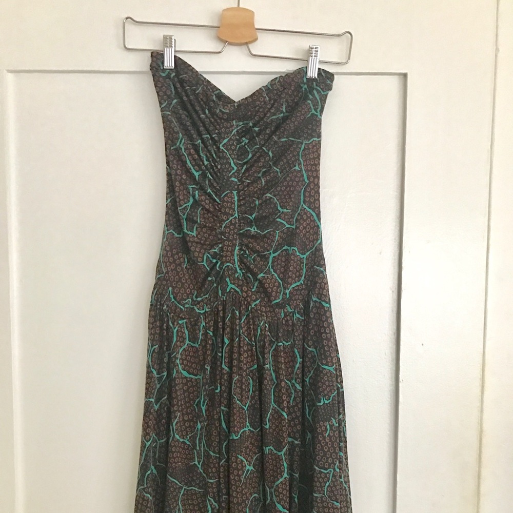 Diane Von Furstenberg Silk Strapless Dress Sz 4